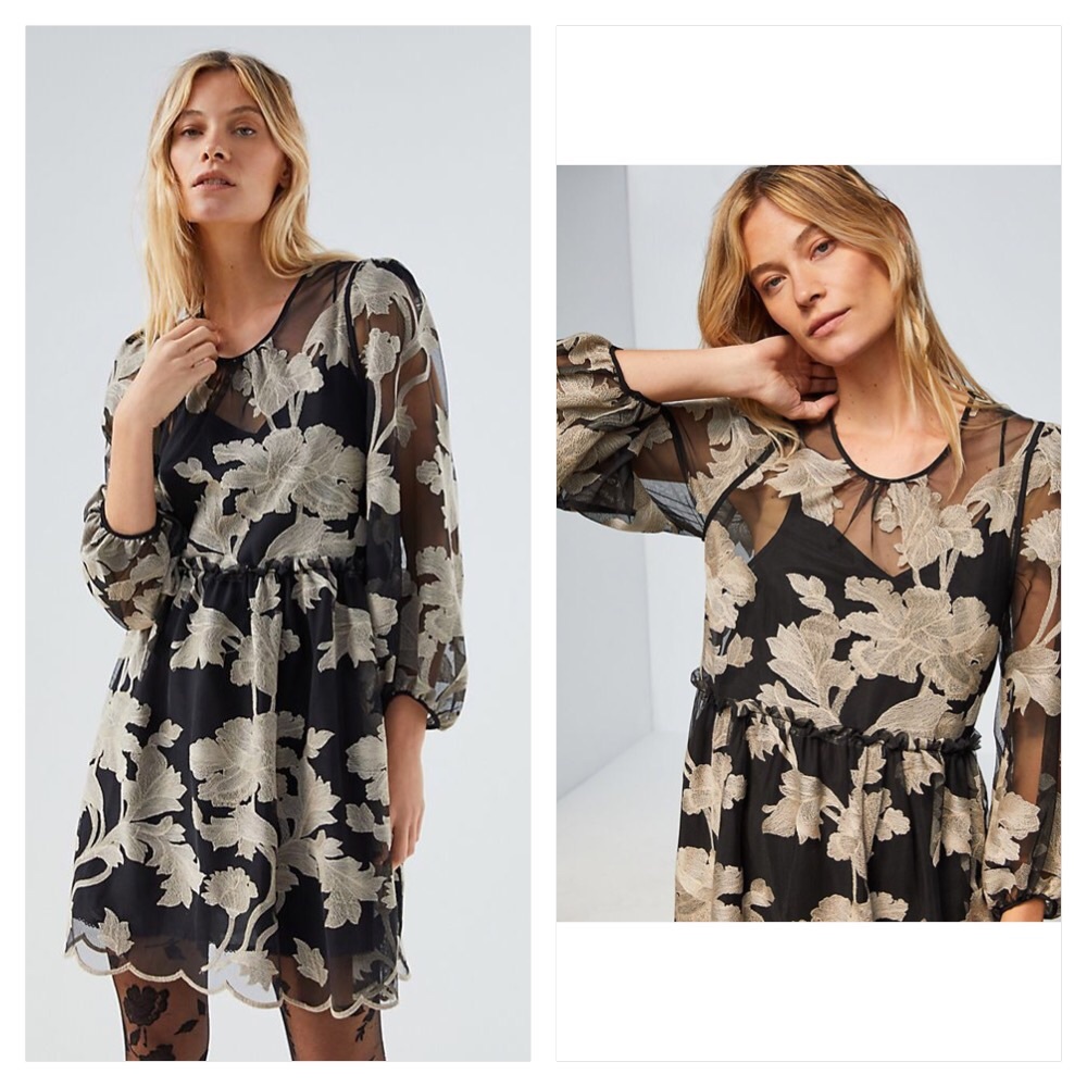 RARE NWT ANTHROPOLOGIE TRIXIE EMBROIDERED MINI DRESS MAEVE